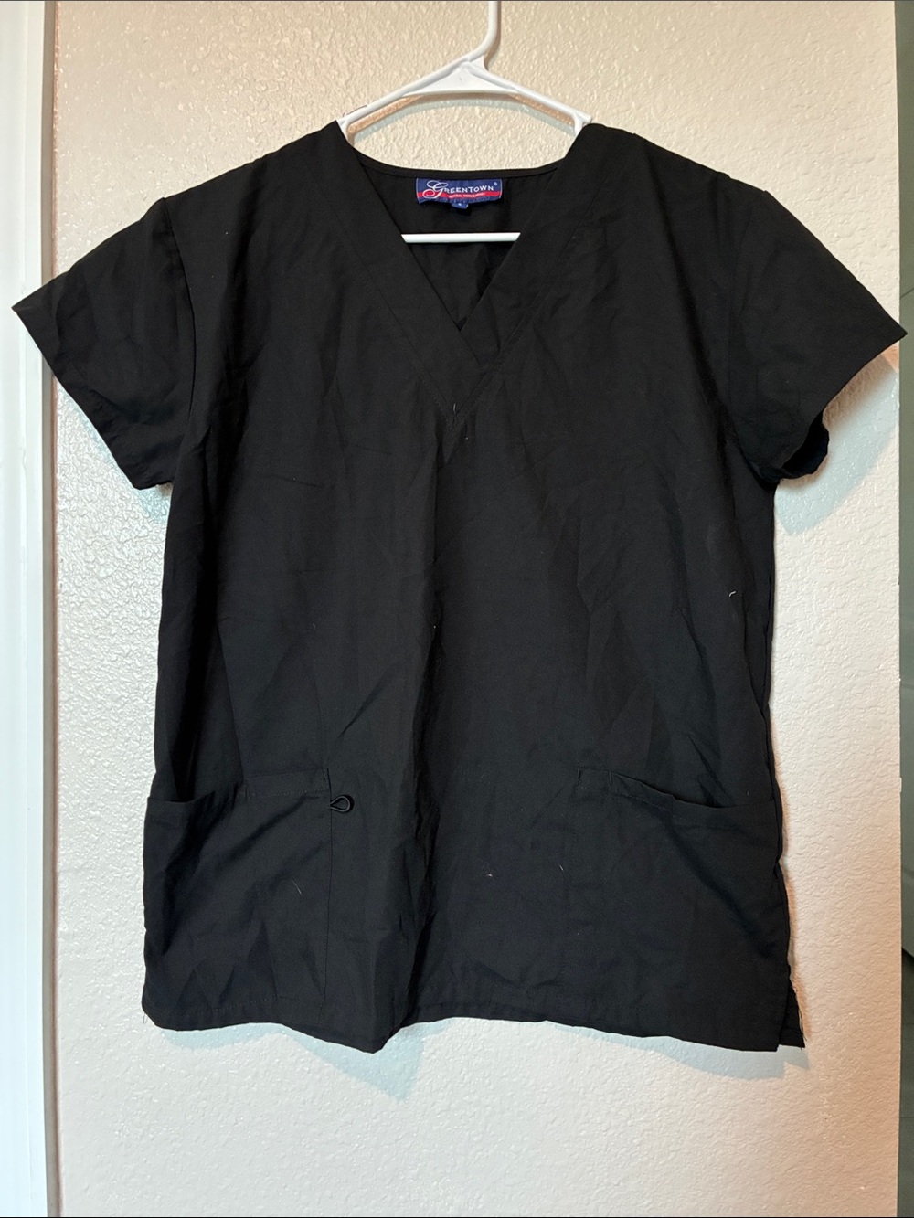Black V-Neck Medical Scrub Top